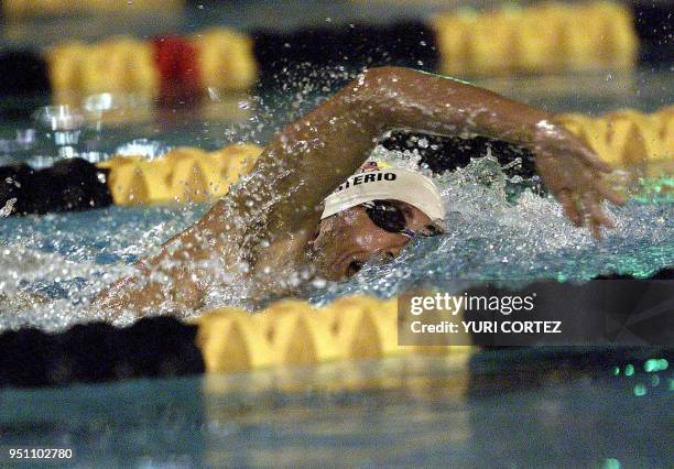 The Venezuelan Ricardo Monasterio competes 29 November 2002 in the 1500 meter freestyle swimming competition of the XIX Central American and...