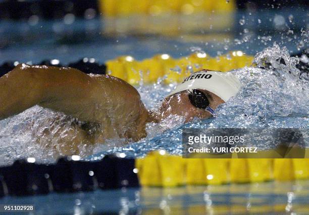 The Venezuelan Ricardo Monasterio competes 29 November 2002 in the 1500 meter freestyle swimming competition of the XIX Central American and...