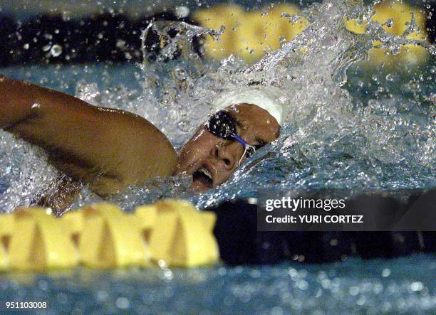 The Mexican Tania Galindo competes, 28 November 2002, in the 800 meter freestyle swimming competition of the XIX Central American and Caribbean Games...