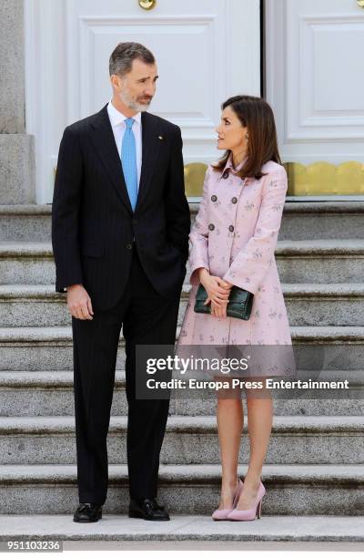 King Felipe of Spain and Queen Letizia of Spain offer a lunch to Mexican President Enrique Pena Nieto and his wife Angelica Rivera at Zarzuela Palace...