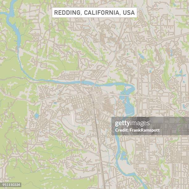 redding california us city street map - redding california stock illustrations