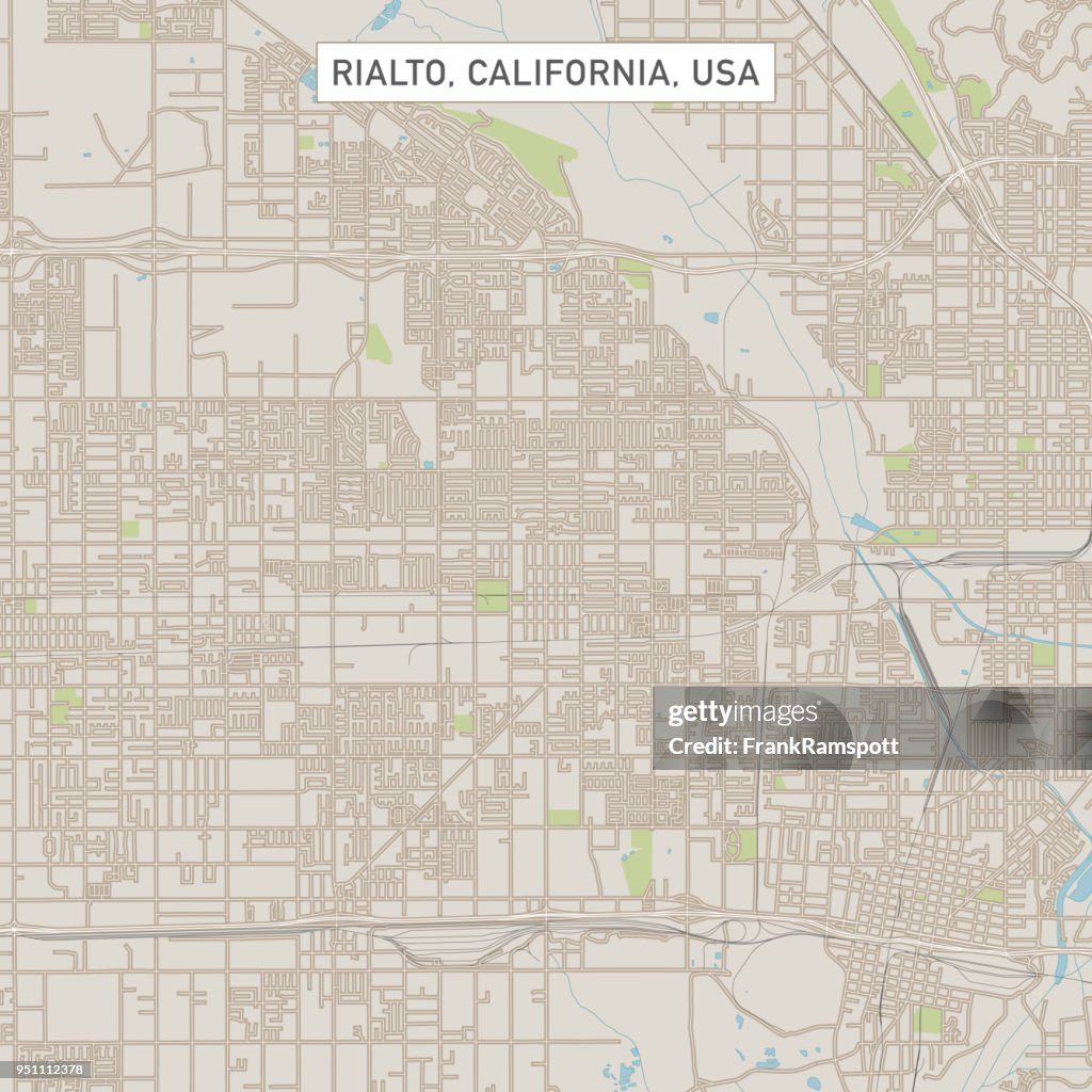Map Or Rialto Rialto California Us City Street Map High-Res Vector Graphic - Getty Images