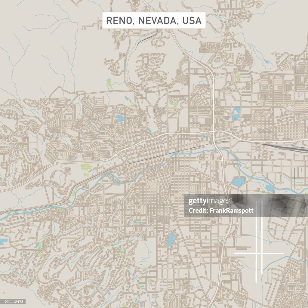 Reno Nevada Us City Street Map High-Res Vector Graphic - Getty Images