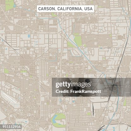Carson Center Map Carson California Us City Street Map High-Res Vector Graphic - Getty Images