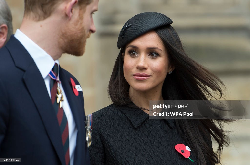 Prince Harry And Meghan Markle Attend Anzac Day Services