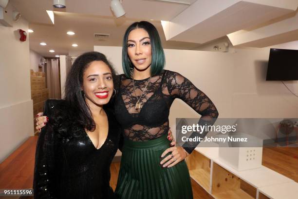 Sade Graham and recording artist Bridget Kelly attend the Bridget Kelly Listening Session on April 24, 2018 in New York City.