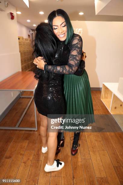 Sade Graham and recording artist Bridget Kelly attend the Bridget Kelly Listening Session on April 24, 2018 in New York City.