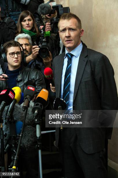 Special prosecutor Jakob Buch-Jepsen holds a press briefing after pronouncement of sentence in the case against submarine owner Peter Madsen for the...