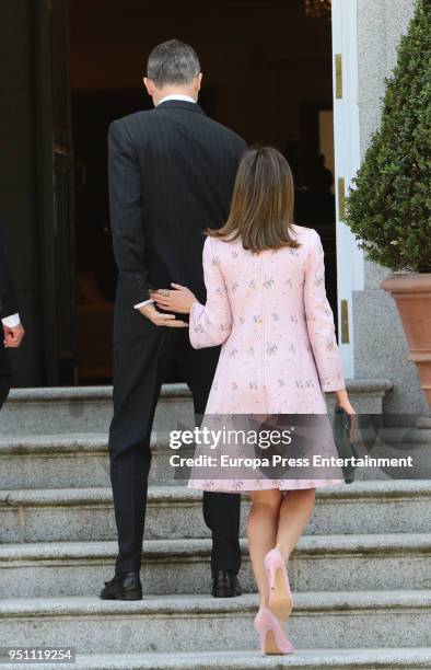 King Felipe of Spain and Queen Letizia of Spain offer a lunch to Mexican President Enrique Pena Nieto and his wife Angelica Rivera at Zarzuela Palace...