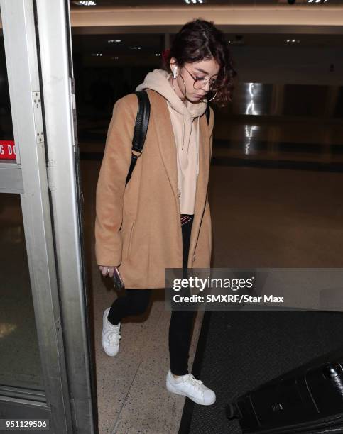 Sarah Hyland is seen on April 24, 2018 in Los Angeles, CA.