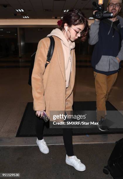 Sarah Hyland is seen on April 24, 2018 in Los Angeles, CA.