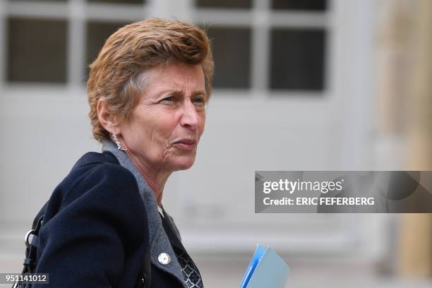 The Prefect of the Pays de la Loire region Nicole Klein arrives at the Hotel de Matignon on April 25, 2018 in Paris, for a meeting with French Prime...