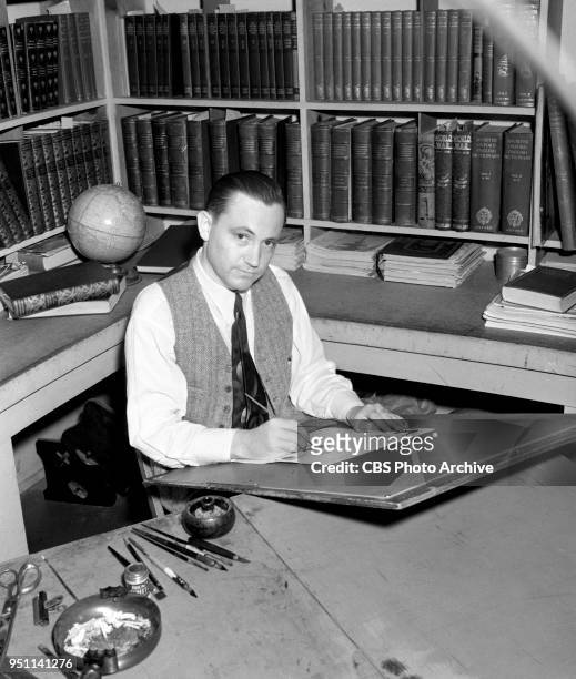 Strange as it Seems, a CBS radio program based on illustrator John Hixs newspaper column of interesting and sensational facts. Pictured is syndicated...