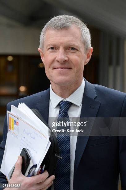 Scottish Liberal Democrat leader Willie Rennie on the way to the chamber of the Scottish Parliament for the Stage 3 debate on the Social Security...