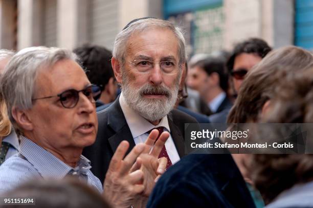 Riccardo Di Segni, Chief Rabbi of Rome during the event of the Jewish Community of Rome in front The Museum of the Liberation of Rome in Via Tasso...