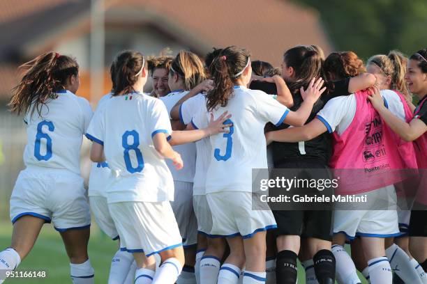 Alexandra Stockner of Italy U16 celebrates after scoring a goal during the Torneo Delle Nazioni match between Italy Women U16 andSlovenia Women U16...