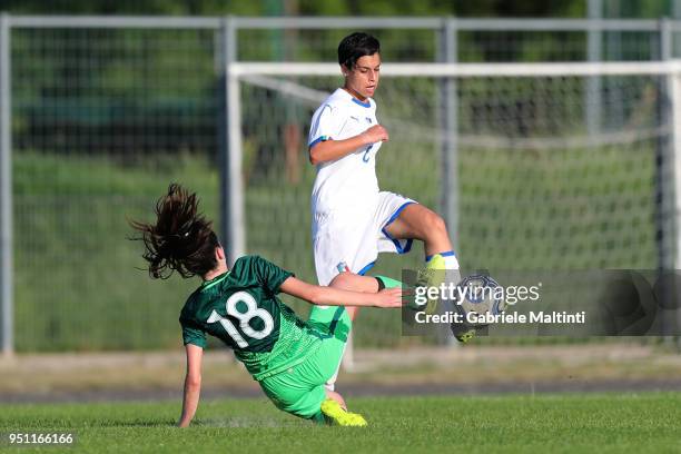 Benedetta Maroni of Italy U16 in action during the Torneo Delle Nazioni match between Italy Women U16 andSlovenia Women U16 on April 25, 2018 in...