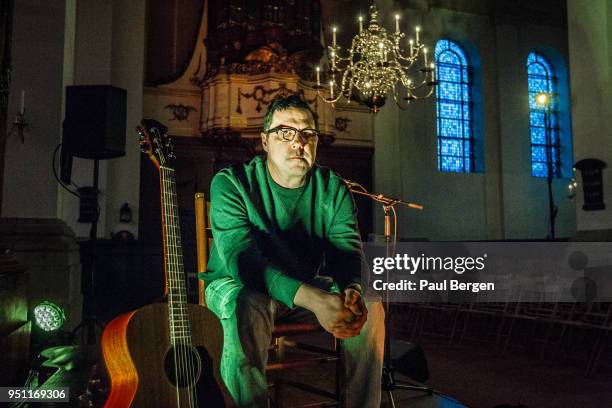Portrait of American singer-songwriter Damien Jurado, Haarlem, Netherlands, 7th March 2018 .