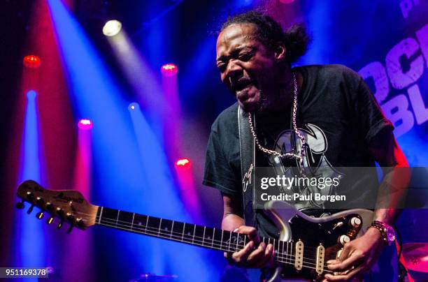 American blues guitarist Eric Gales performs at The Boerderij, Zoetermeer, Netherlands, 16th March 2018.