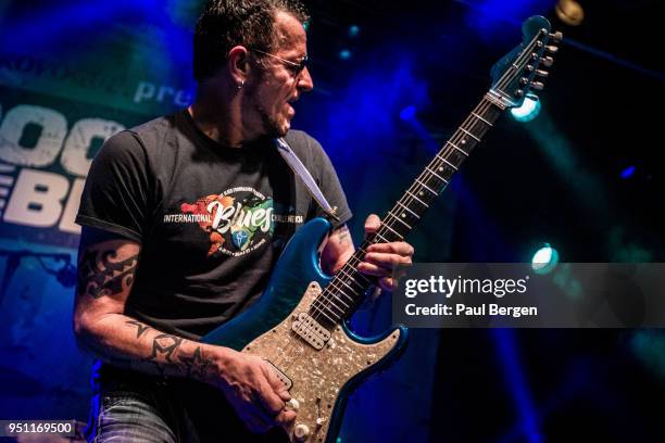 American blues guitarist Gary Hoey performs at The Boerderij, Zoetermeer, Netherlands, 16th March 2018.