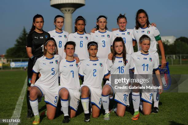 Italy women u16 poses during the Torneo Delle Nazioni match between Italy Women U16 andSlovenia Women U16 on April 25, 2018 in Gradisca d'Isonzo,...