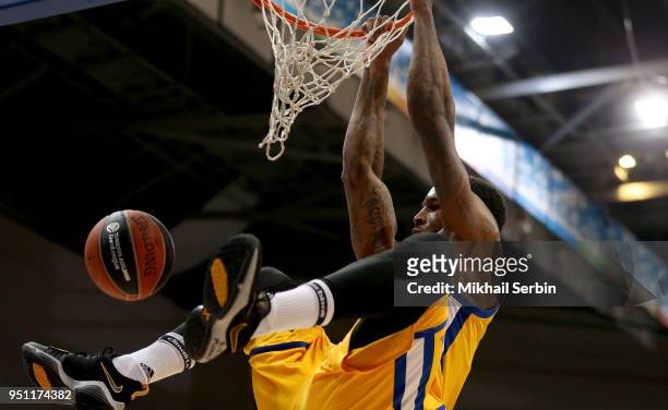 Thomas Robinson, #0 of Khimki Moscow Region in action during the Turkish Airlines Euroleague Play Offs Game 3 between Khimki Moscow Region v CSKA...