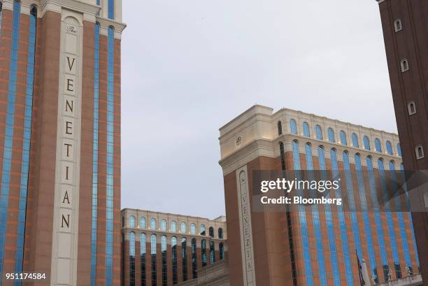 The Las Vegas Sands Corp. Venetian resort stands in Las Vegas, Nevada, U.S., on Tuesday, April 24, 2018. An agreement by Japanese lawmakers on casino...