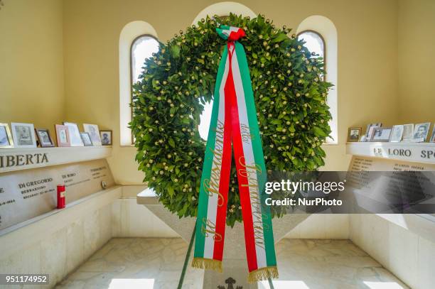 In the Liberation Day, the President Sergio Mattarella celebrates the recurrence in the shrine of partisans Maiella Brigade. In the picture a view of...