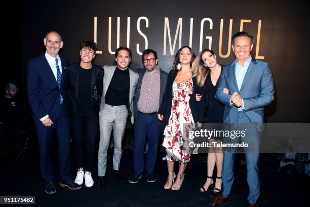 Premiere Party -- Pictured: Luis Silberwasser, President, Telemundo Network and Universo Channel, Juan Pablo JuanPa, Zurita, Diego Boneta, Paulina...