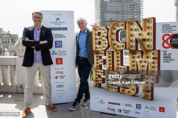The director of "Barefoot", Jan Sverak, and the director of "Chappaquiddick", John Curran, attend the photocall of BCN Film Fest on April 25, 2018 in...