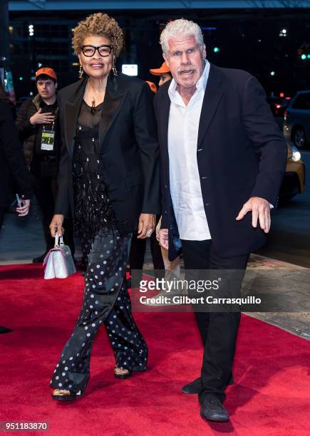 Opal Perlman and actor Ron Perlman arriving to the 'Disobedience' premiere during the 2018 Tribeca Film Festival at BMCC Tribeca PAC on April 24,...