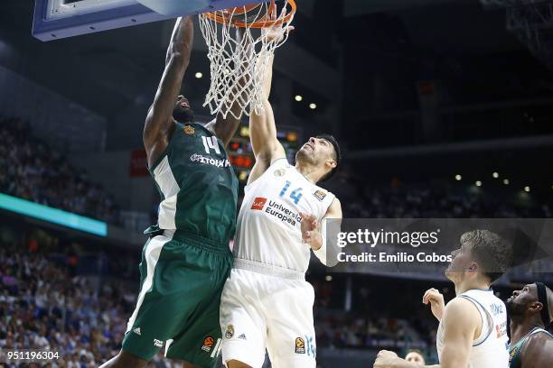 James Gist, #14 of Panathinaikos Superfoods Athens in action during the Turkish Airlines Euroleague Play Offs Game 3 between Real Madrid v...