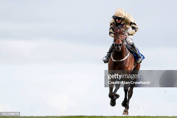 David Mullins riding Bellshill win The Coral Punchestown Gold Cup at Punchestown racecourse on April 25, 2018 in Naas, Ireland.