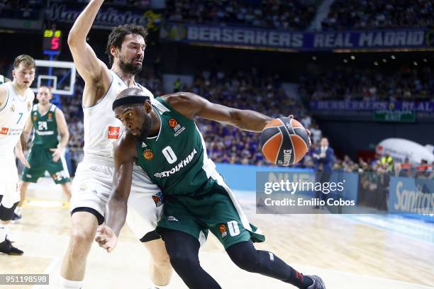 Chris Singleton, #0 of Panathinaikos Superfoods Athens in action during the Turkish Airlines Euroleague Play Offs Game 3 between Real Madrid v...