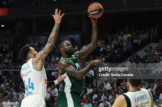 James Gist, #2 forward of Panathinaikos Superfoods Athens during the 2017/2018 Turkish Airlines Euroleague Play Off Leg Three between Real Madrid v...