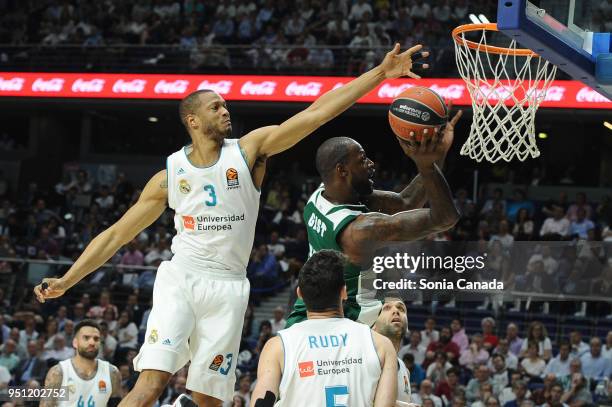 James Gist, #2 forward of Panathinaikos Superfoods Athens during the 2017/2018 Turkish Airlines Euroleague Play Off Leg Three between Real Madrid v...