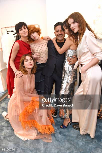 Martine Lervik, Eliza Cummings, Edwina Preston, Osman Yousefzada, Betty Bachz and Frankie Herbert attends the House Of Osman launch party supported...
