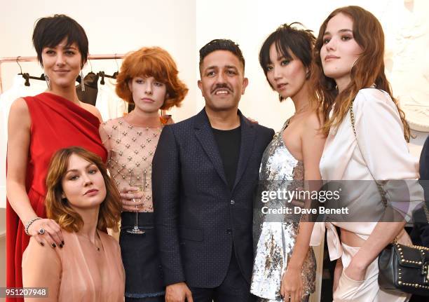 Martine Lervik, Eliza Cummings, Edwina Preston, Osman Yousefzada, Betty Bachz and Frankie Herbert attends the House Of Osman launch party supported...