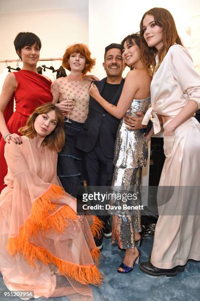 Martine Lervik, Eliza Cummings, Edwina Preston, Osman Yousefzada, Betty Bachz and Frankie Herbert attends the House Of Osman launch party supported...