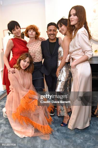 Martine Lervik, Eliza Cummings, Edwina Preston, Osman Yousefzada, Betty Bachz and Frankie Herbert attends the House Of Osman launch party supported...