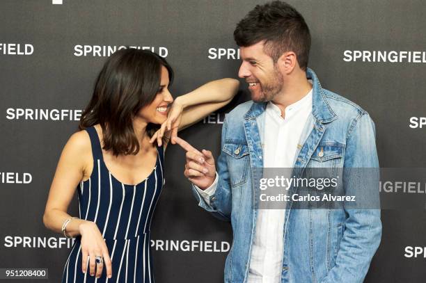 Actress Macarena Garcia and singer Pablo Lopez present the new Springfield campaign on April 25, 2018 in Madrid, Spain.