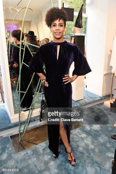 Dominique Tipper attends the House Of Osman launch party supported by Peroni Ambra on April 25, 2018 in London, England.