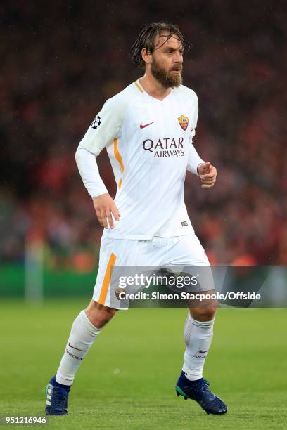 Daniele De Rossi of Roma in action during the UEFA Champions League Semi Final First Leg match between Liverpool and A.S. Roma at Anfield on April...