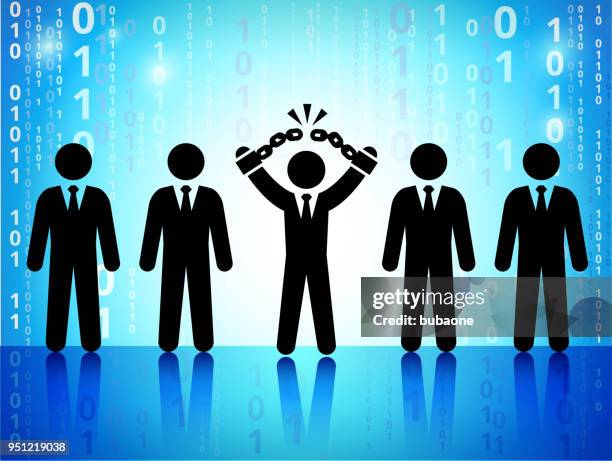 business challenges and success on binary code blue background - value chain stock illustrations