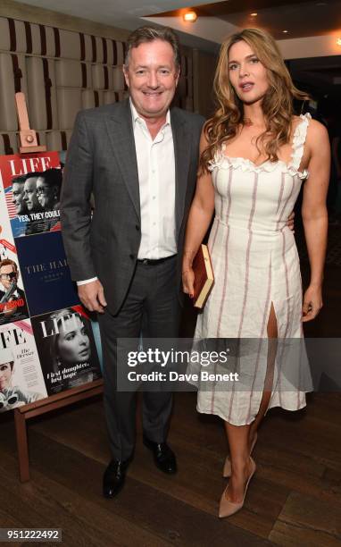 Piers Morgan and Celia Walden attend The Spectator's lifestyle magazine celebrates its sixth birthday at The Hari on April 25, 2018 in London,...