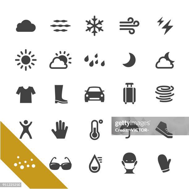 weather icons set - select series - auto mieten stock illustrations