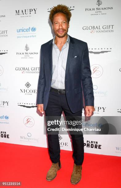 Actor Gary Dourdan attends the Global Gift Gala photocall at Four Seasons Hotel George V on April 25, 2018 in Paris, France.