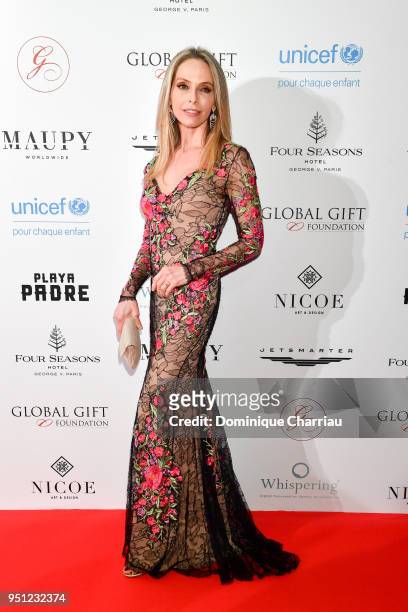 Tonya Kinzinger attends the Global Gift Gala photocall at Four Seasons Hotel George V on April 25, 2018 in Paris, France.