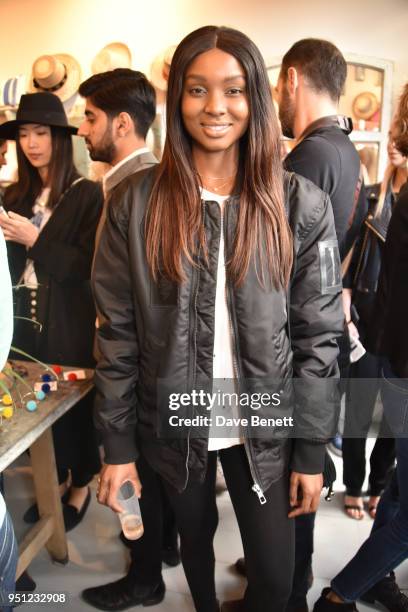 Natasha Ndlovu attends the Taylor Morris summer pop-up launch party in Notting Hill on April 25, 2018 in London, England.