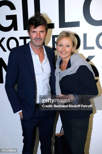 Of Mazarine Group Paul-Emmanuel Reiffers and Chairwoman of Clarins, Natalie Bader attend the Cocktail Party for the "Marie-Agnes Gillot by Koto...
